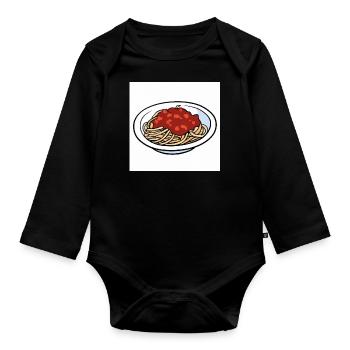 Spaghetti Bolognese - Organic Longsleeve Baby Bodysuit - black - Front