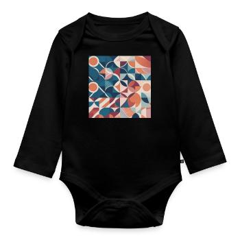 Traditional patterns - Organic Longsleeve Baby Bodysuit - black - Front
