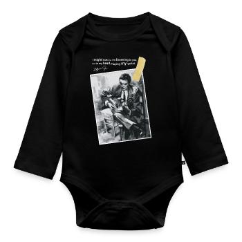 Guitariste guitariste jouer guitare cadeau - Body Bébé bio manches longues - noir - Devant