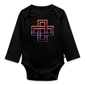 noeud Solomon - Body Bébé bio manches longues - noir - Devant