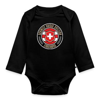 Schweiz - Baby Bio-Langarm-Body - Schwarz - Vorne