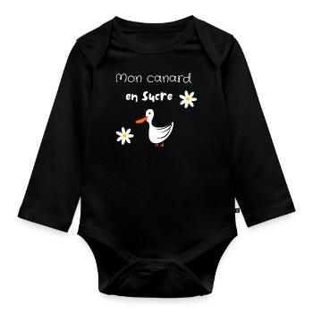 Mon canard en sucre - Body Bébé bio manches longues - noir - Devant