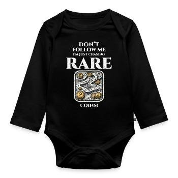 Coin Collecting Collector Numismatic Numismatist - Organic Longsleeve Baby Bodysuit - black - Front
