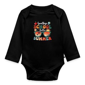 Goodbye School Hello Summer - Organic Longsleeve Baby Bodysuit - black - Front