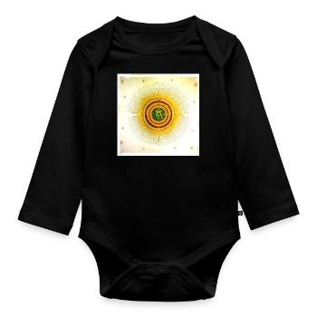 Monogram of Virgin MAry - Organic Longsleeve Baby Bodysuit - black - Front