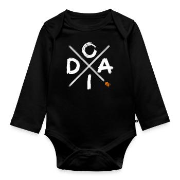 Oida - Baby Bio-Langarm-Body - Schwarz - Vorne