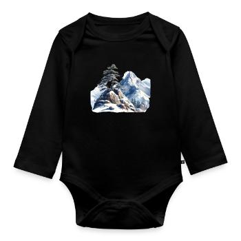 Am Rande der Baumgrenze - Baby Bio-Langarm-Body - Schwarz - Vorne