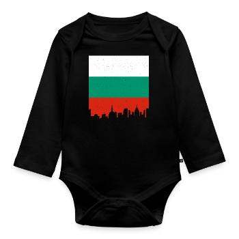 Drapeau bulgare Drapeau bulgare Sables d’or - Body Bébé bio manches longues - noir - Devant