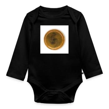 Texture of coffe - Organic Longsleeve Baby Bodysuit - black - Front