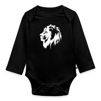 Le roi des chats (blanc) - Body Bébé bio manches longues - noir - Devant