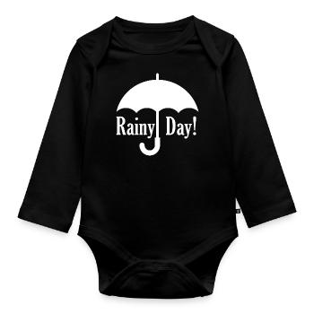 Regnerischen Tag - Baby Bio-Langarm-Body - Schwarz - Vorne