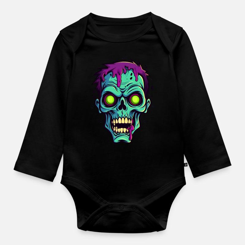 Zombie mignon d’Halloween - Body Bébé bio manches longues - noir