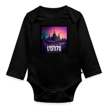 Skyline Dresden - Baby Bio-Langarm-Body - Schwarz - Vorne