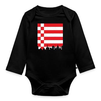 Drapeau de Brême Drapeau de Brême - Body Bébé bio manches longues - noir - Devant