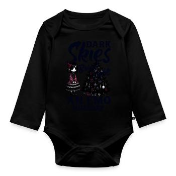 Ciel sombre Lumières vives Un Emo Holiday Emocore - Body Bébé bio manches longues - noir - Devant