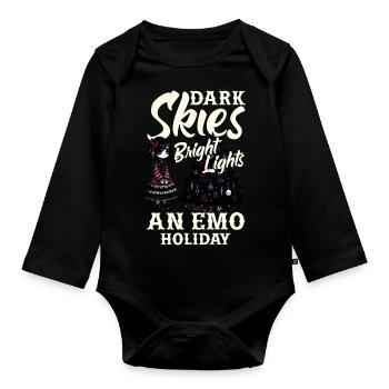Ciel sombre Lumières vives Un Emo Holiday Emocore - Body Bébé bio manches longues - noir - Devant