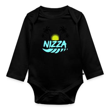 Nice - Organic Longsleeve Baby Bodysuit - black - Front
