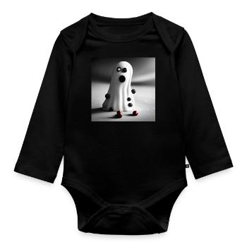 Fantôme du sucre et du fondant pour Halloween - Body Bébé bio manches longues - noir - Devant