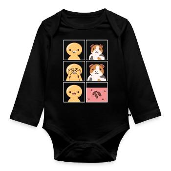 Guinea Pig Poop Design pour Guinea Pig Fan - Body Bébé bio manches longues - noir - Devant
