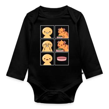 Les cochons d’Inde mangent vite Design pour les fans - Body Bébé bio manches longues - noir - Devant