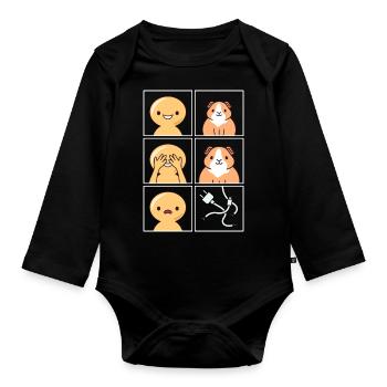 Guinea Pig Cable Eaten Design pour les fans - Body Bébé bio manches longues - noir - Devant