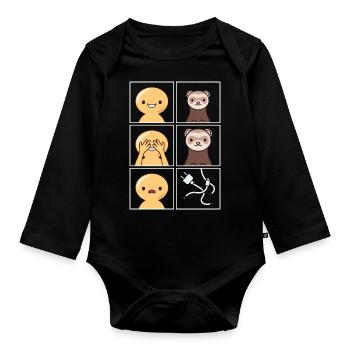 Câble de furet Eaten Design pour les fans de furets - Body Bébé bio manches longues - noir - Devant