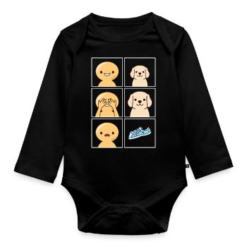 Dog Destroying Shows Design for Dog Owners - Organic Longsleeve Baby Bodysuit - black - Front