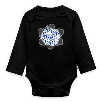 fleischfrei humor cool spaß lustig - Baby Bio-Langarm-Body - Schwarz - Vorne