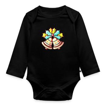 Cloche Noël - Body Bébé bio manches longues - noir - Devant