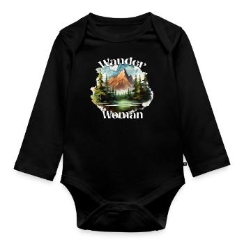 Wander Woman cadeau pour les enfants du village de vagabonds - Body Bébé bio manches longues - noir - Devant