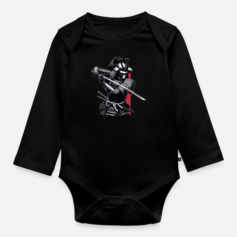 Samurai - Baby Bio-Langarm-Body - Schwarz