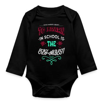 Bubaprints Humor Statement Under The Tree Gift - Organic Longsleeve Baby Bodysuit - black - Front