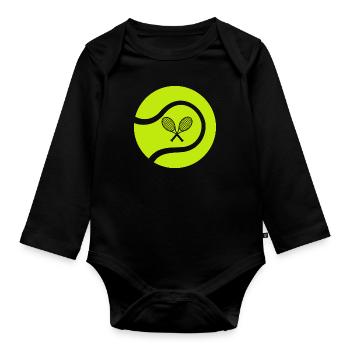 Tennis racket - Organic Longsleeve Baby Bodysuit - black - Front
