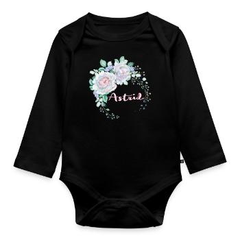 Für Astrid - Baby Bio-Langarm-Body - Schwarz - Vorne