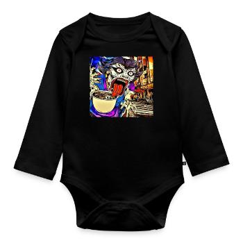 Ramen Japanisch Japan - Baby Bio-Langarm-Body - Schwarz - Vorne