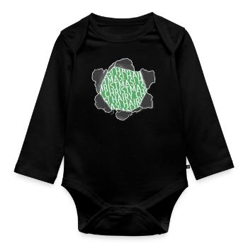 Awesome Bodybuilding Beagle Dad Beard Chihuahua - Organic Longsleeve Baby Bodysuit - black - Front