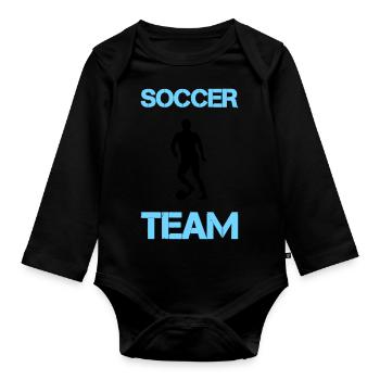 soccer player team - Baby Bio-Langarm-Body - Schwarz - Vorne
