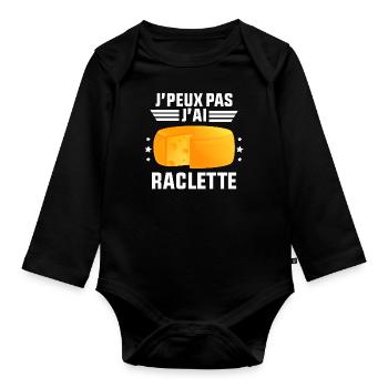 J'Peux Pas J'ai Raclette - Body Bébé bio manches longues - noir - Devant