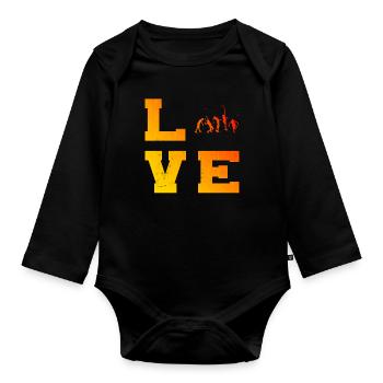 Damen Tennisspielen Tennisspieler Tennis spielen - Baby Bio-Langarm-Body - Schwarz - Vorne
