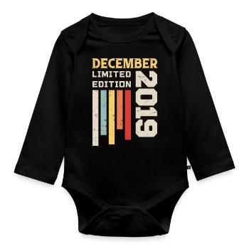 December 2019 - Birthday Gift December 2019 - Organic Longsleeve Baby Bodysuit - black - Front