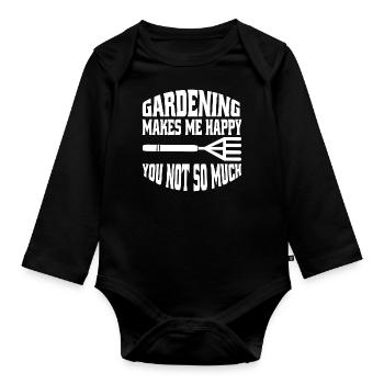 Gardener Gardening Garden Hobby Gardener Gardening - Organic Longsleeve Baby Bodysuit - black - Front