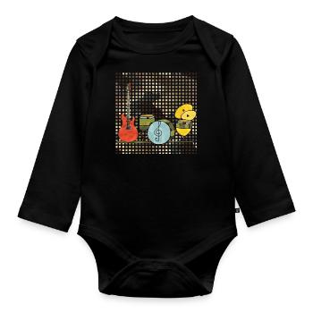 Musical Instruments - Organic Longsleeve Baby Bodysuit - black - Front