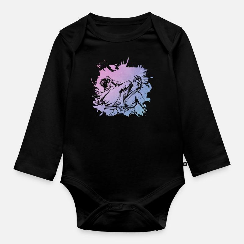 Karate - Baby Bio-Langarm-Body - Schwarz