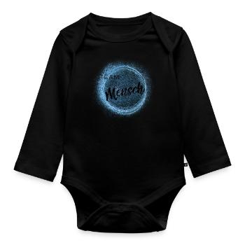 Team Mensch - Positives Denken - Baby Bio-Langarm-Body - Schwarz - Vorne