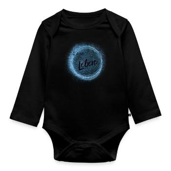 Team Leben - positives Denken - Affirmationen - Baby Bio-Langarm-Body - Schwarz - Vorne