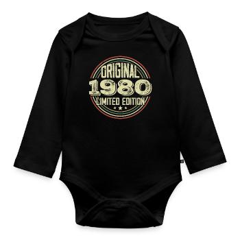 1980 Birthday Partys, ein legendärer Jahrgang - Baby Bio-Langarm-Body - Schwarz - Vorne