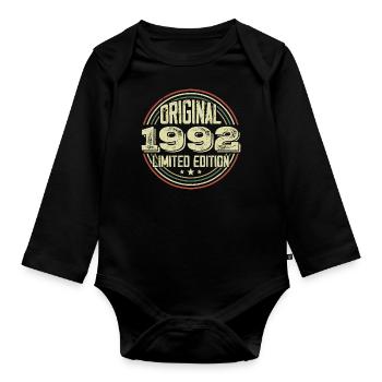 1992 Birthday Parties, ein legendärer Jahrgang - Baby Bio-Langarm-Body - Schwarz - Vorne