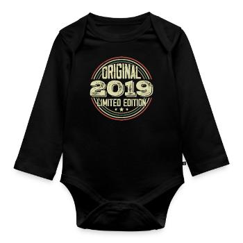 2019 Fêtes D’anniversaire, Un Millésime Légendaire - Body Bébé bio manches longues - noir - Devant