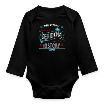 Geek Chubby Chaser Beard Length - Organic Longsleeve Baby Bodysuit - black - Front