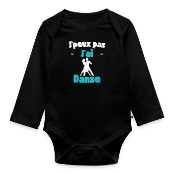 J'peux pas j'ai danse - Body Bébé bio manches longues - noir - Devant